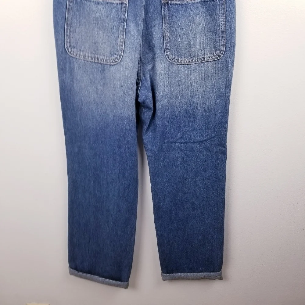 Old Navy #416296 Slouchy Straight Ripped Jean Overalls for Girls NWT L(10-12)